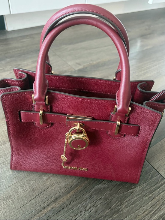Michael Kors Handbags - Michael Kors Deep Berry Leather Satchel with Gold Hardware